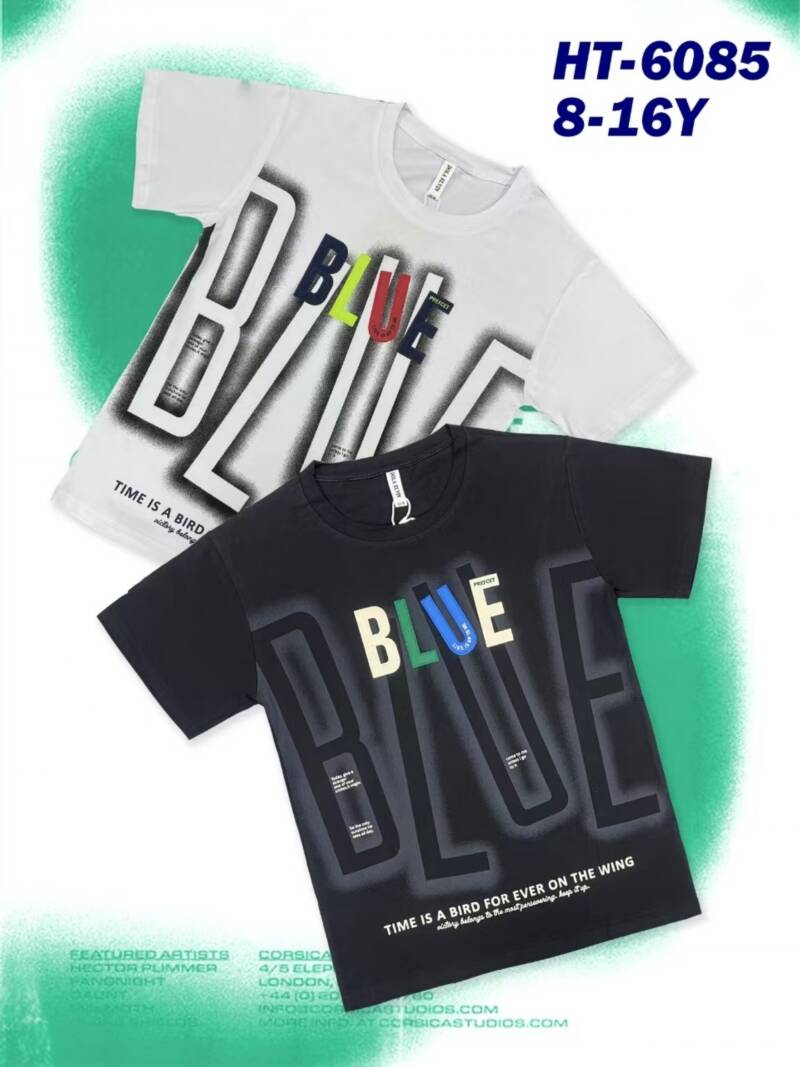 Bluzka chłopięcy. Roz 8-16. 1 Kolor Paczka 5 szt. 1